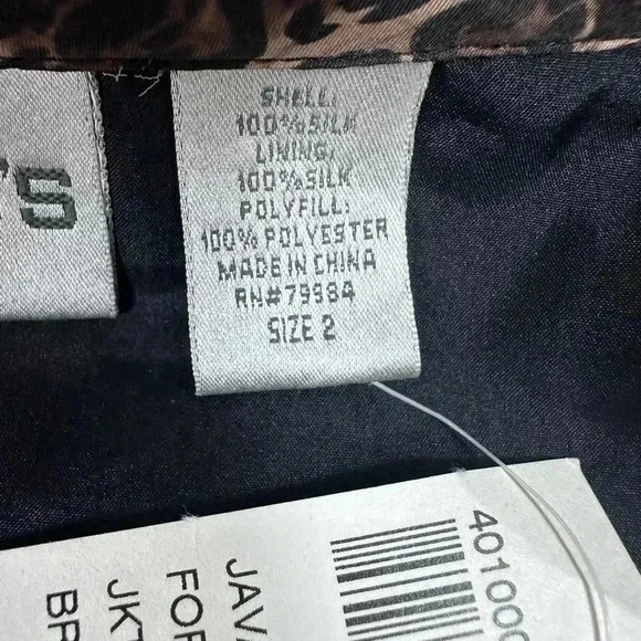 NWT Chico’s silk animal print open front jacket size 2/large-12 - Picture 9 of 10